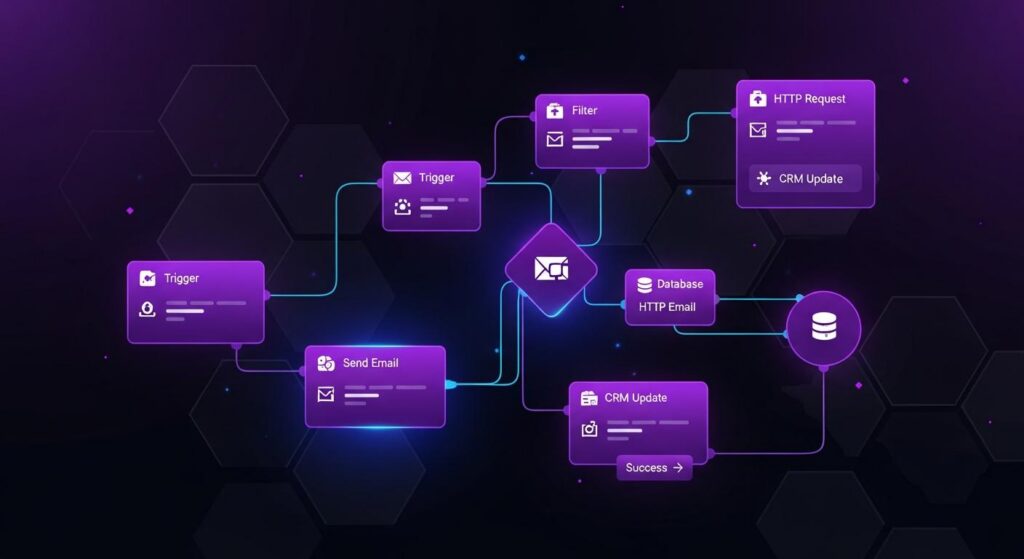n8n automatizálás AI workflow sötét háttér